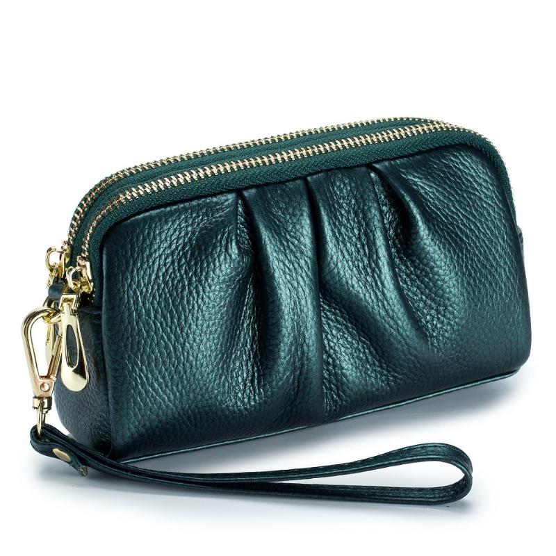 Women's Hand Bag Double Zipper Premium Wallet Mobile Phone Bag