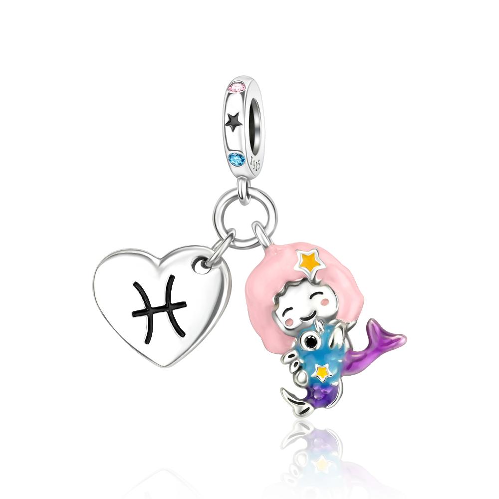 

Boutique Copper Virgo Taurus Cartoon Constellations Dangle Charm Fit Original Bracelet Diy Birthday Gift Jewelry Making