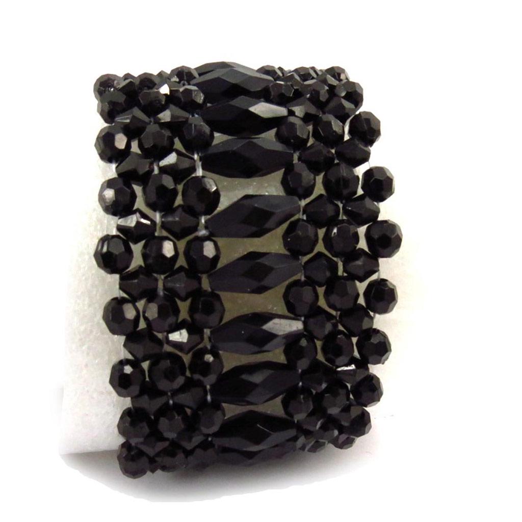 Les Trésors De Lily [J6949] - Schwarzes 'Scarlett' Designer-Armband