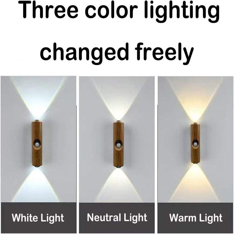 Motion Sensor Rechargeable Small Led Wall Light Moveable Night Light Bedside Corridor Stairs Wall Lamp Wireless Magnetic Style