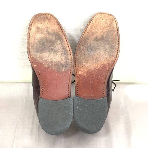 80s 90s Vintage Bostonian Size 9.5D B 27.0 27.5cm Semi Brogue Leather Shoes Dark Brown(USED)