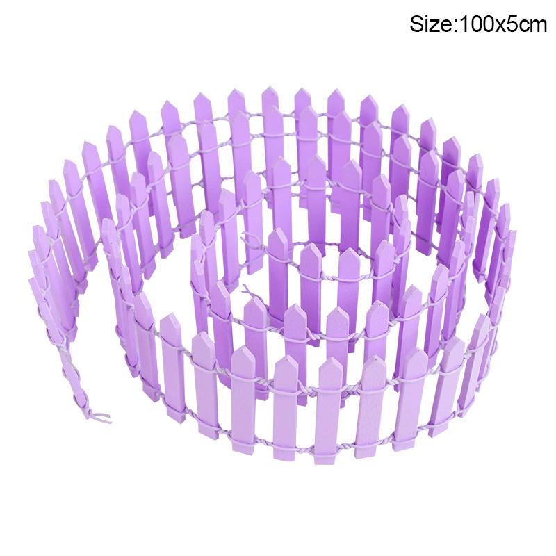 100CM Mini Wooden Fence Fairy Garden Fence Miniature DIY Fairy Garden Accessories Wood Barrier Dollhouse Home Craft Decoration