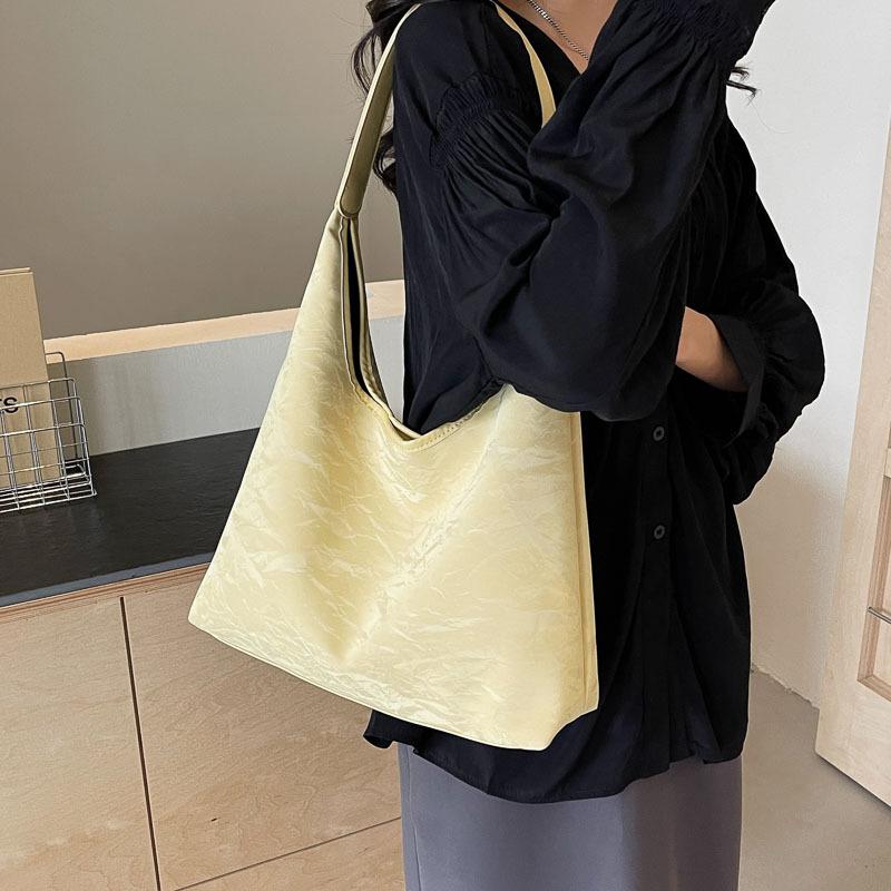 Simple Underarm Commuter Handbag Female Summer Fashion Student Class Tote Bag Textured Shoulder Bag