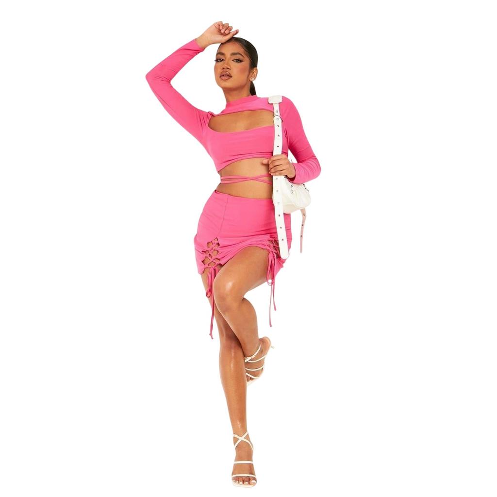 Missy Empire Womens/Ladies Lace Up High Waist Mini Skirt