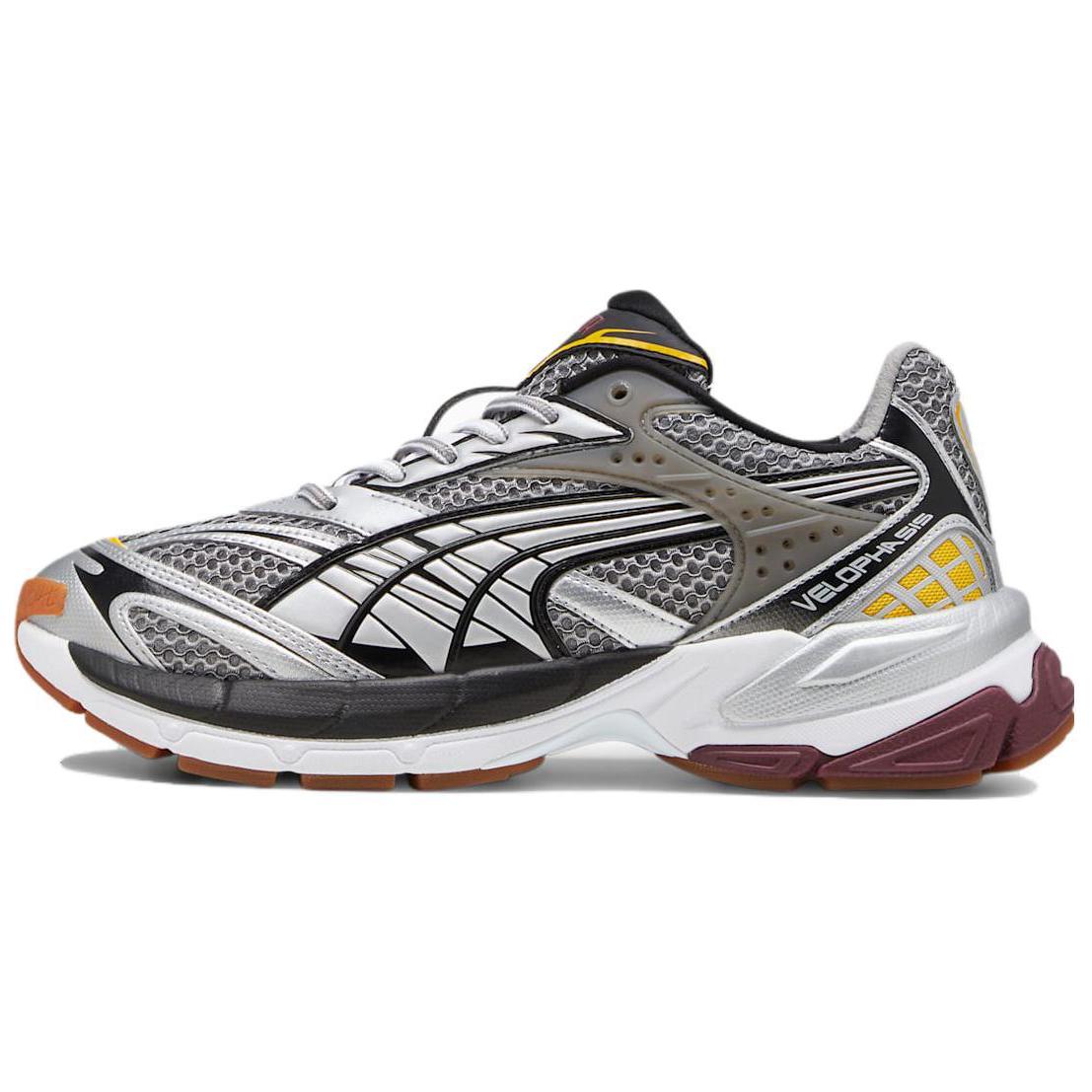 

New PUMA Velophasis Phased Silver Yellow Burgundy 389365-05 40.5