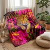 Jungle Leopard Luxury Theme Blanket Lightweight Warm Flannel Blanket Decorative Throw Blanket for Home Decoration