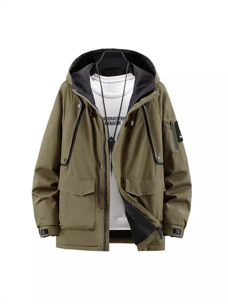 Men's Plus Size Winter Velvet Workwear Jacket, Thick & Loose Fit for Trendy, Extra Fat Sizes