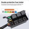 12V 6-Way Fuse Holder Fuse Relay Box with Pre-Wired Automotive Fuse Block for Car Truck Boat Marine Applications Circuit Protection