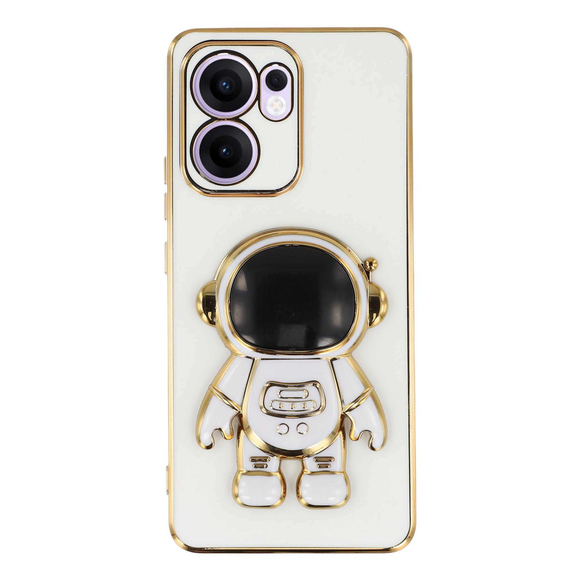 

For Oppo Reno13 F 5G (Reno 13 FS 5G)/4G Case Electroplating Soft TPU Phone Cover with Astronaut Hidden Kickstand