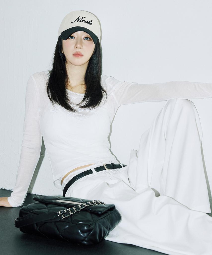 Nigaennikol Nicole Lettering Ball Cap_Twotone Black