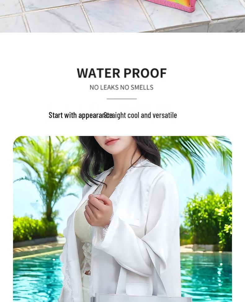 Laser Iridescent PVC Beach Tote - Transparent, Sealed Edge, Multi-Purpose Bag for Shopping, Gifts, and More