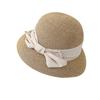 Nouveau chapeau de soleil d'été tissé pliable chapeau de protection solaire à ressort et été avec nœud