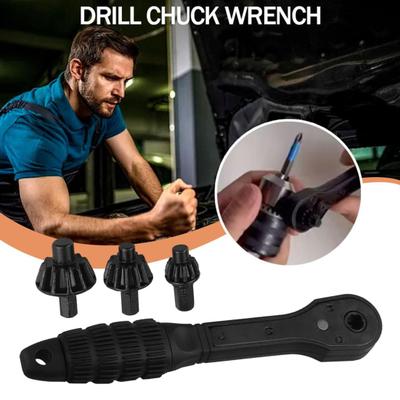 Ratchet Drill Chuck Key Wrench Anti-Slip Handle Ergonomic Multipurpose Universal Double Head Drill Press Chuck Key Mini Ratchet Spanner