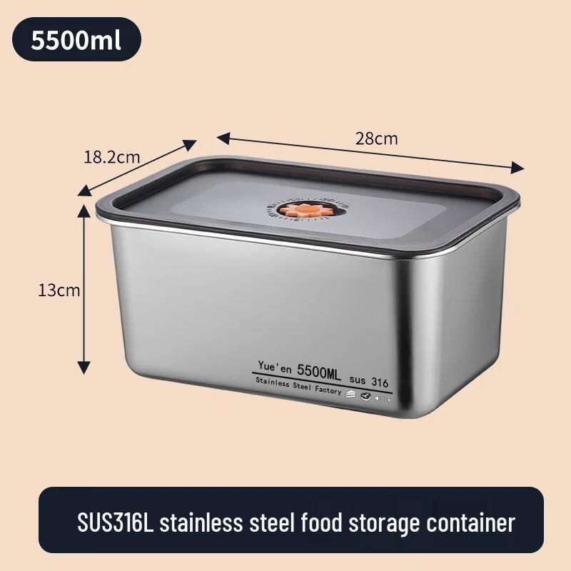 Large 316 Stainless Steel Food Storage Container