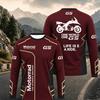 T-shirt Creativa con Stampa di Lettere da Uomo a Manica Lunga Casual alla Moda Personalizzata Comoda Traspirante Versatile T-shirt Autunnale