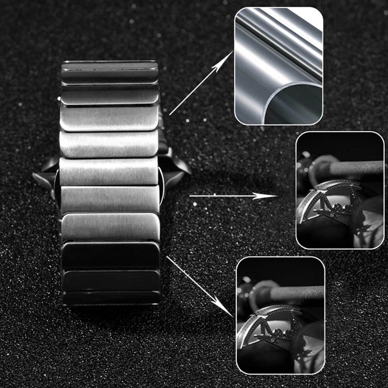 Luxury Titanium Color Band for Apple Watch Ultra 49mm 8 7 41 45mm Stainless Steel Strap for IWatch 6 5 4 3 42 44mm 40mm Bracelet