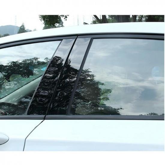 6pcs Window Pillar Post Molding Black Cover Door Trim For 2006-2011 Honda Civic