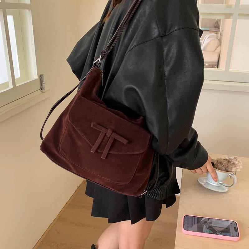 Multifunctional Matte Backpack Women's New Fashion Retro Tote Bag Autumn and Winter Large-capacity Shoulder Bag