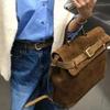 Winter Designer Feminine Bag with Matte Suede Belt Buckle Versatile Shoulder Bag Female Displacement Work Bag