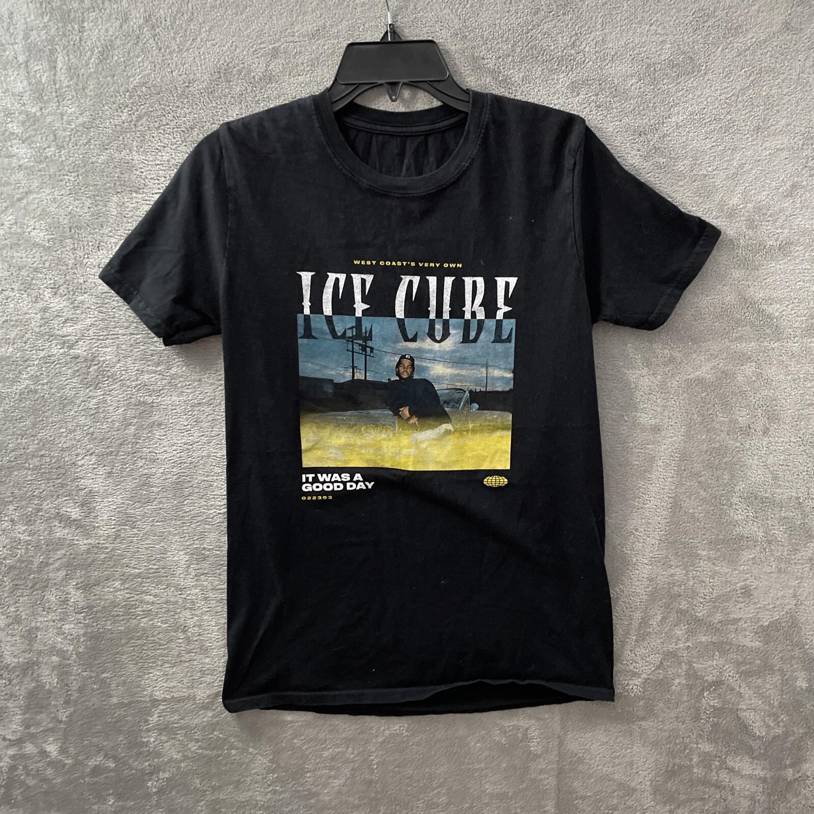 Ice Cube Rap Music Shirt Adult Small Graphic Black Crew Neck Cotton Pullover S разноцветный