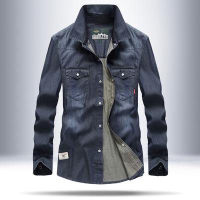 New Men's Denim Shirt Men's Long-sleeved Casual Clothes Spring and Autumn Shirt