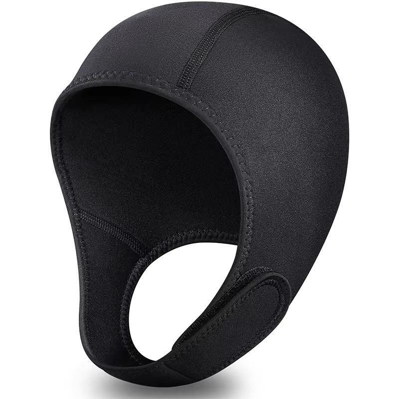 Neoprene Adjustable Caps for Surfing Diving Kayak Rafting Canoe Snorkel Swimming Cap Hat Swim Cap with Chin Strap Diving Hood