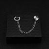Personality Design Double Stainless Steel Chain Clip Earrings for Men Women Harajuku Hip Hop Punk Ear Cuff Jewelry Fake Piercing