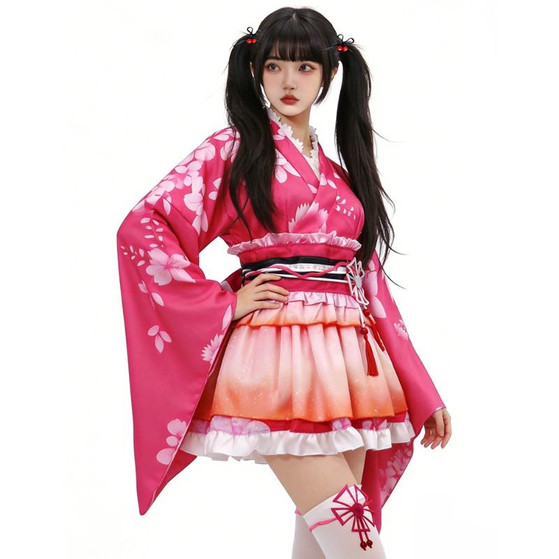 Alle Mitarbeiter Anime Sommerfest Yukata Erwachen Makiji Haimi Guoguo Kimono Glück Reines Land Haus Tanz