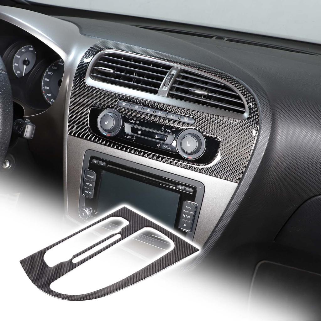 For Seat Leon 2005-2012 LHD RHD Real Carbon Fiber Car Dashboard Decoration Stickers Interior Decoration Stickers Car Accessories