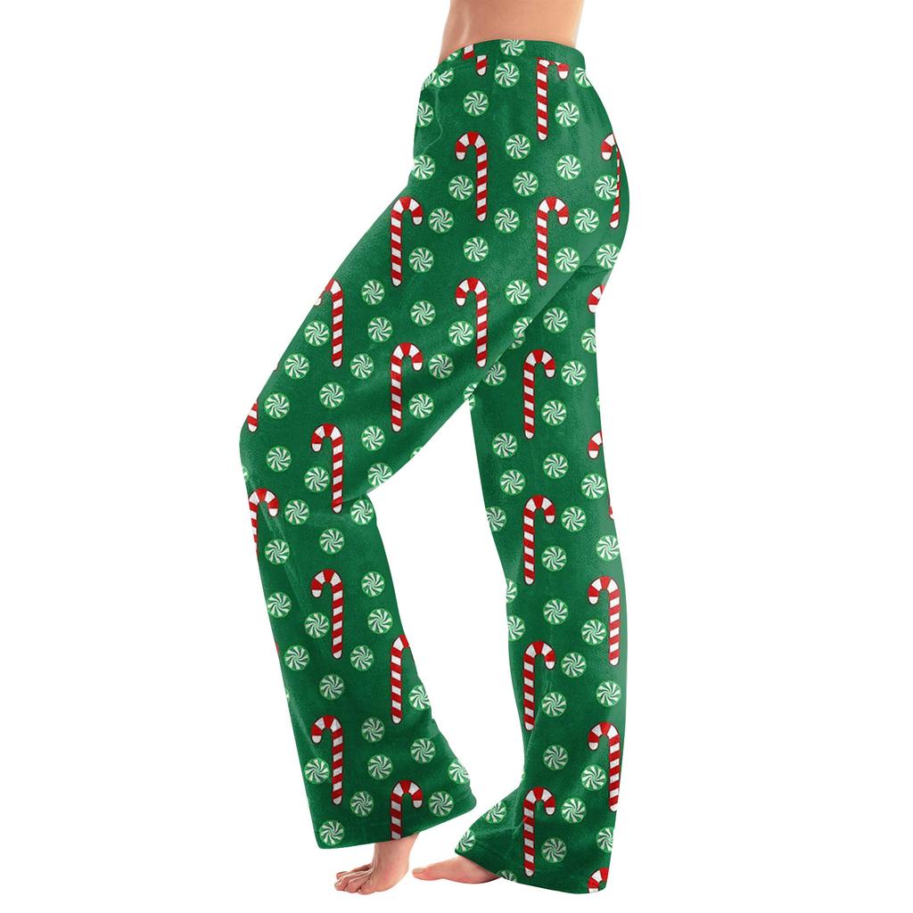 Women  Winter Plaid Pants Full Length Long Trousers Sports Pants
