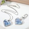 Dried Flower Necklace Set Lightweight Dried Flower Keychain Heart Dried Flower Necklace Pastoral Pastoral Jewelry Set For Purse