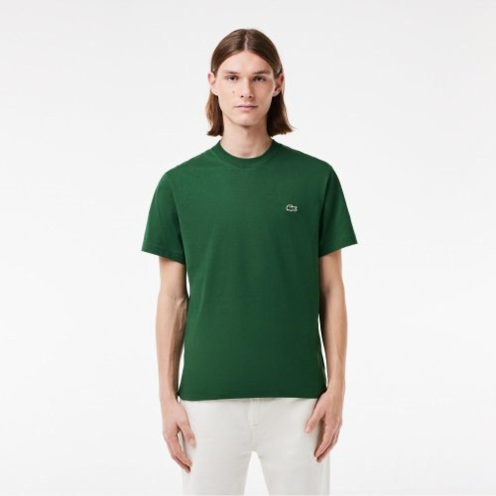 

LACOSTE Мужская футболка классического кроя с круглым вырезом [зеленая]