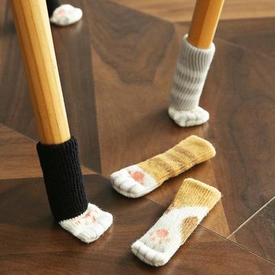 Copertura Lavorata a Maglia Carina per Gambe di Sedia Ispessita Copertura Protettiva per Gambe di Sedia a Forma di Artiglio di Gatto Tappetino Silenzioso per Piedini da Tavolo Tappetino per Piedini di Sedia