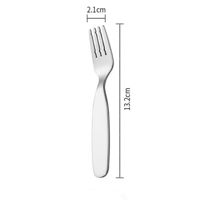 Compact Stainless Spoon And Fork Set For Kids Short Handles Ideas For Snacks Sweets Baby Supplementary Food Spoon