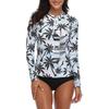 2023 Color Block Zipper Crew Neck Long Sleeve High Waist One-Piece Wetsuit