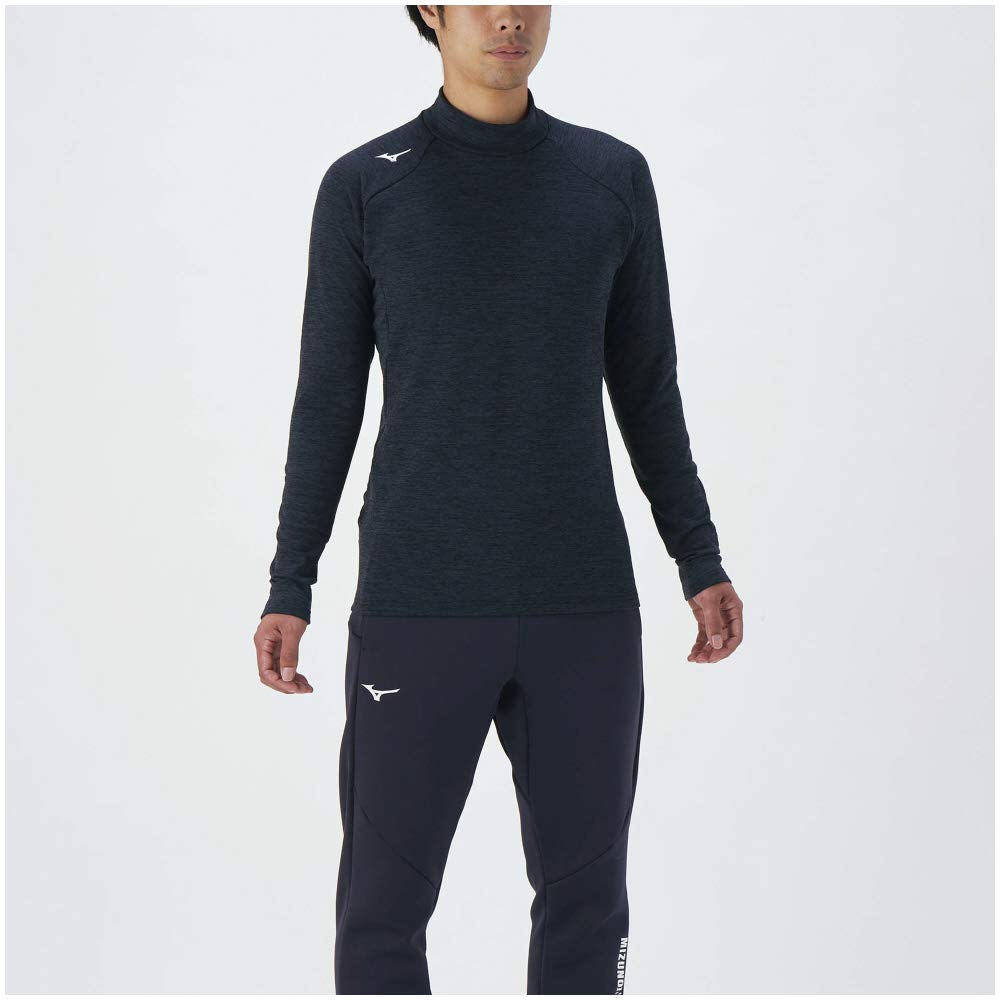 Mizuno Stretch Fleece Training Size 32MA0542 Men's Shirt, Black/Moc, 3XL,