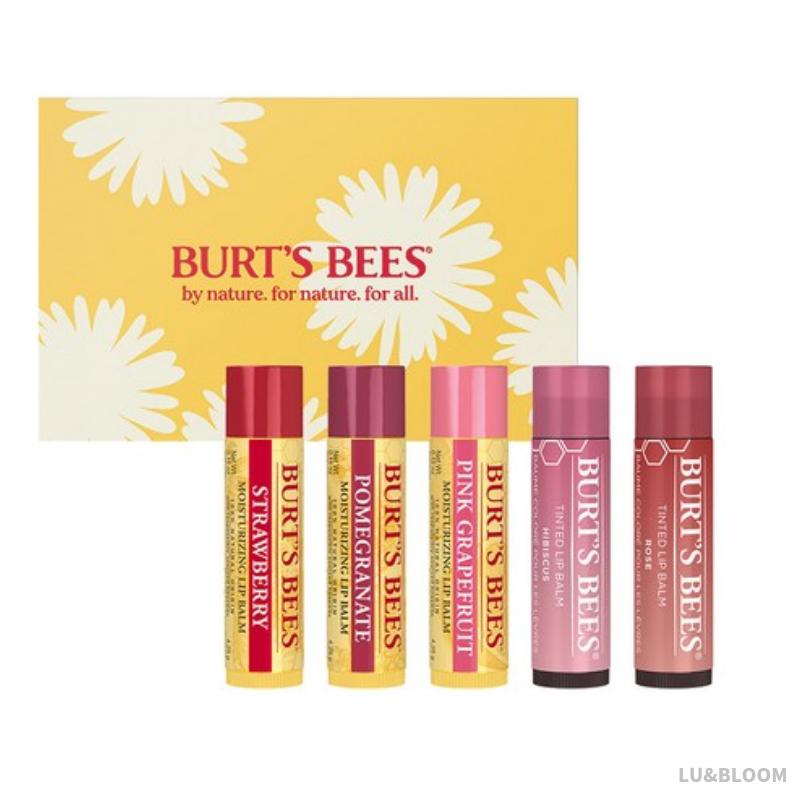 Бальзам для губ Burt s Bees, 5 шт. (Клубника, Гранат, Грейпфрут, Гибискус, Роза) (+Бесплатный подарок)