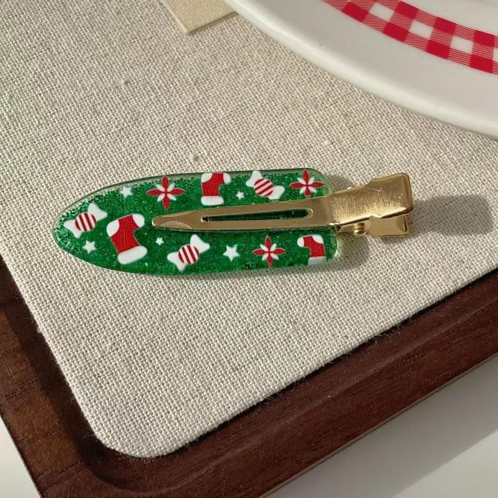 Reindeer Snowflake Hair Clip & Christmas Candy No-Trace Hair Accessory Gift Set