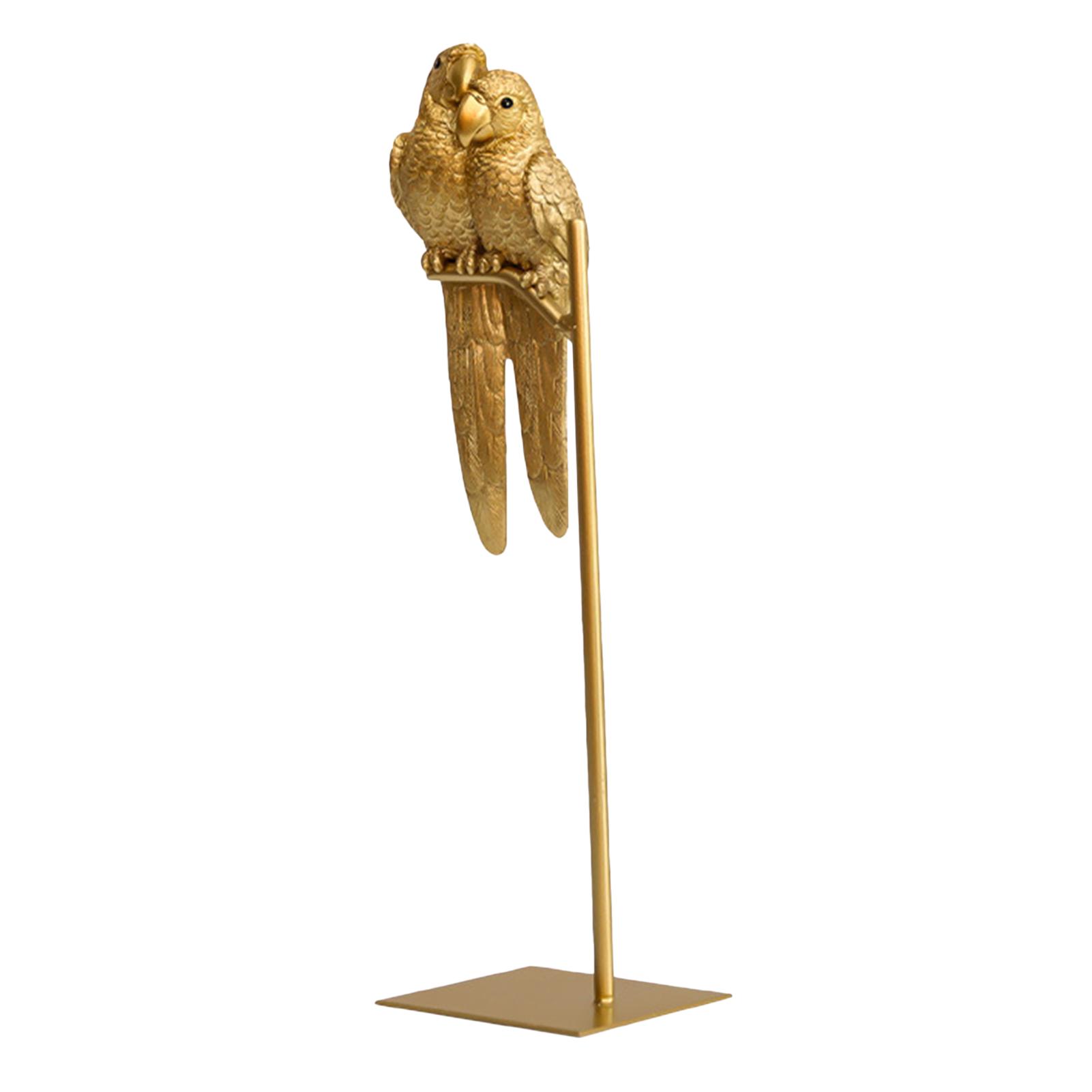 

Творческий живой попугай настольные украшения смоляная ветка дерева статуя животного фигурки птиц модель скандинавская гостиная домашний декор золотой