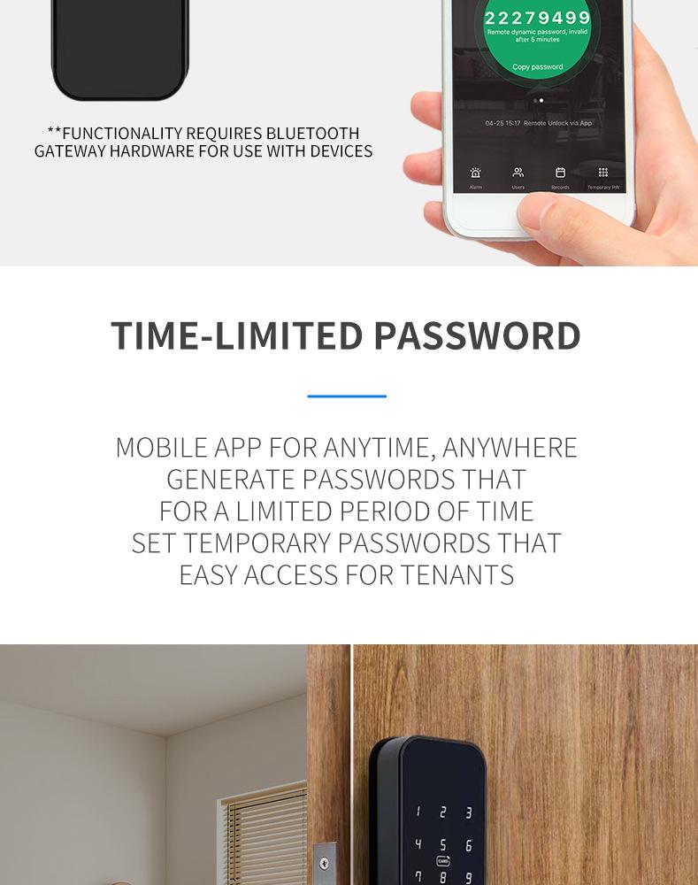 TTLOCK Smart Fingerprint Passwort Schloss mit 28 Sprachen, Amerikanischen Standard Kompatibel mit Tuya