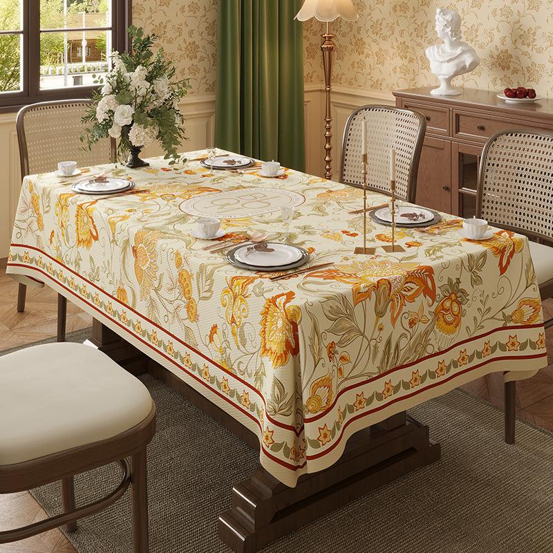 

Table Cloth Waterproof Light Luxury Dining Table Tablecloth Rectangular Household Tea Table Cloth American Style Countryside 90x90cm
