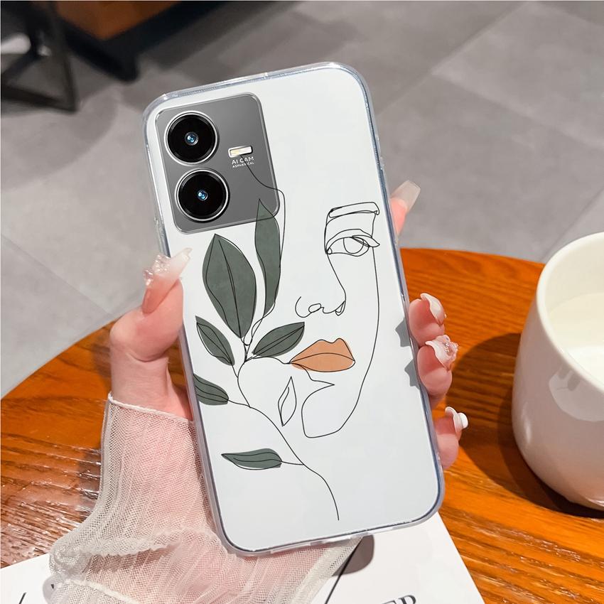 For Vivo Y33 Y22S Y27 Y37 Y35 Y36 Clear Phone Case Warm Hearted Little Girl Patterns Soft Silicone Upgraded Anti Slip Protection For Vivo Bumper Shell