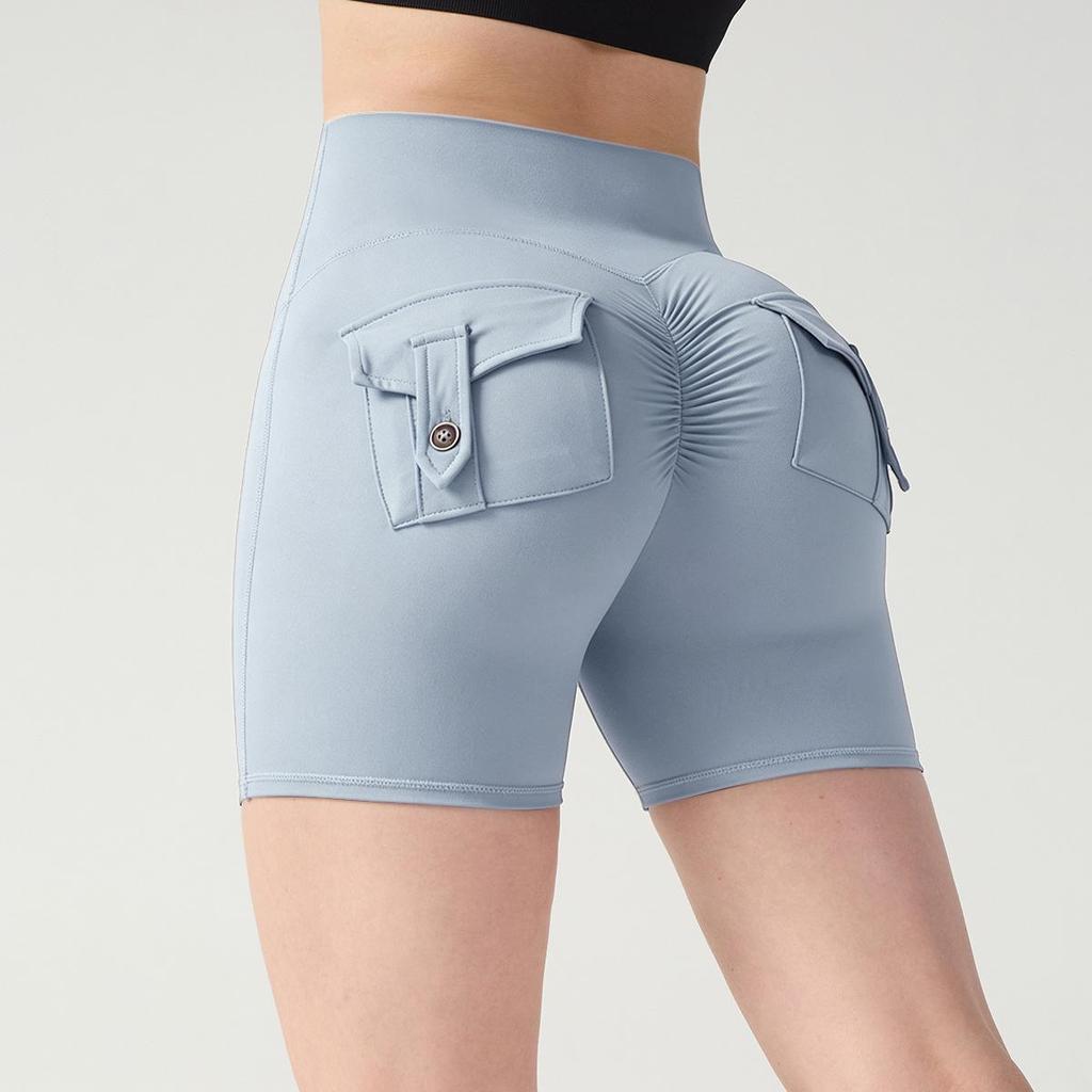 Hoge Taille Afslankende Yoga Cargo Shorts: Sneldrogende, Heupliftende, Hoge Elasticiteit Fitnesskleding