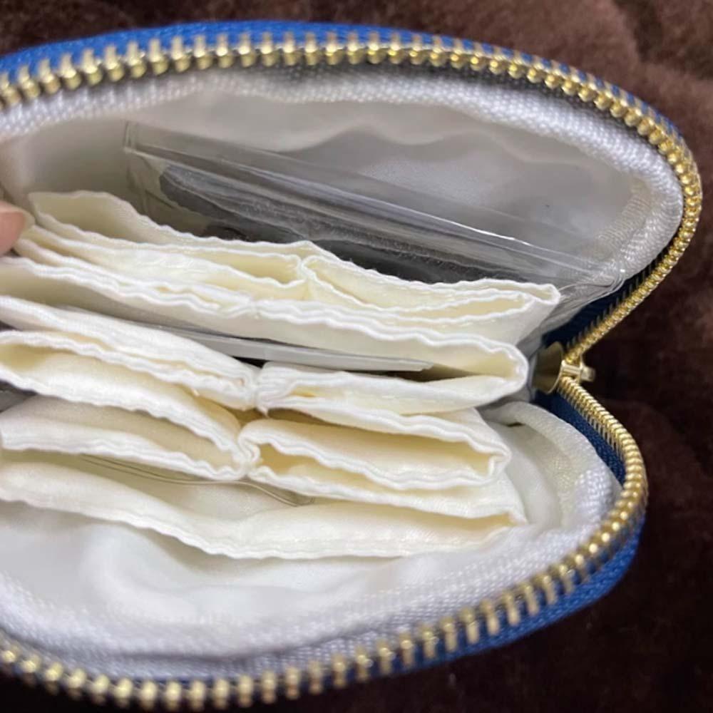 Multi-Layered Flannel Jewelry Zipper Bag Velvet Cloth Jewelry Organizer  Bracelet