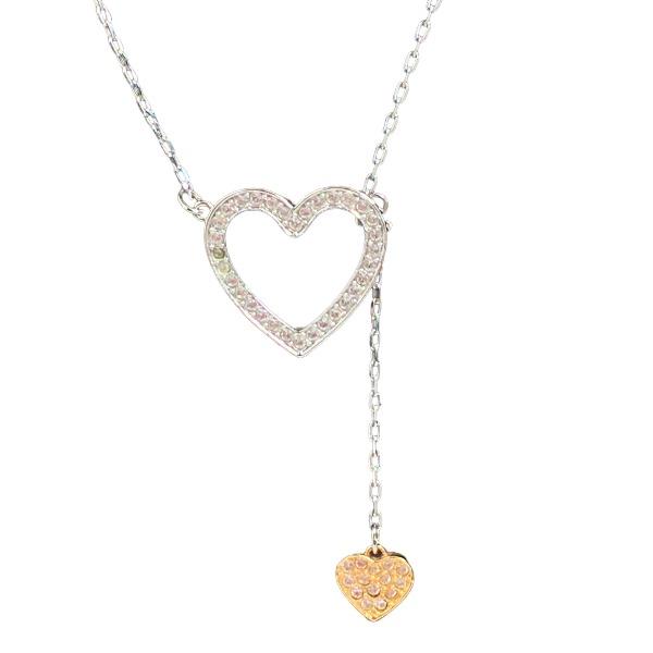 Swarovski Heart Necklace Earring  Silver Women Used