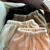 Women's Lambswool Lace Bootcut High-Waisted Shorts - Autumn/Winter 2025 Collection, Trendy Wide-Leg Design.