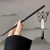 Elegant Lotus Wood Hair Stick with Tassel Traditional Chinese Hair Accessories Charming Hairpin for Women's Updo Styling Tools