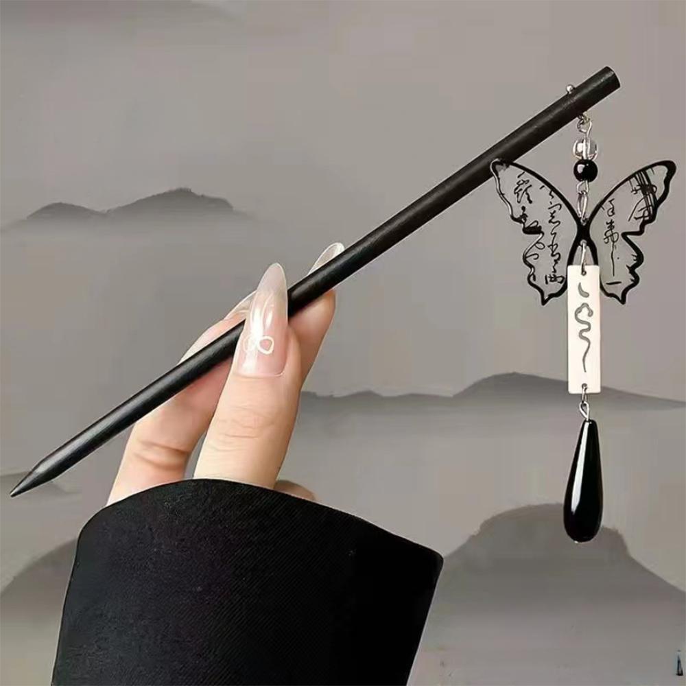 

Elegant Lotus Wood Hair Stick with Tassel Traditional Chinese Hair Accessories Charming Hairpin for Women s Updo Styling Tools