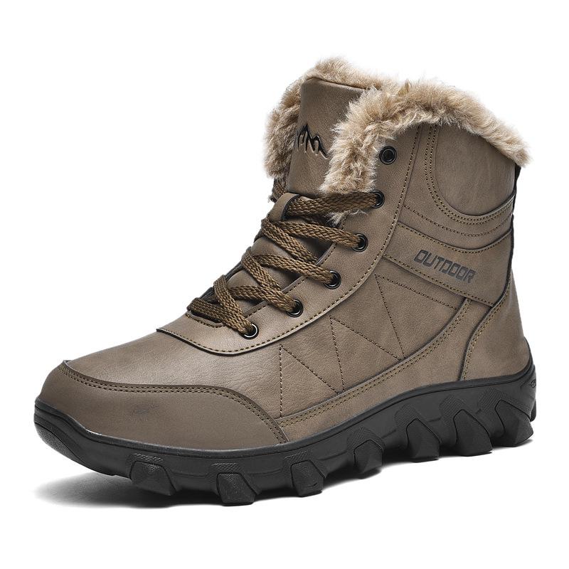 Men's Plus Size Waterproof Non-Slip Warm Snow Boots for Outdoor Hiking