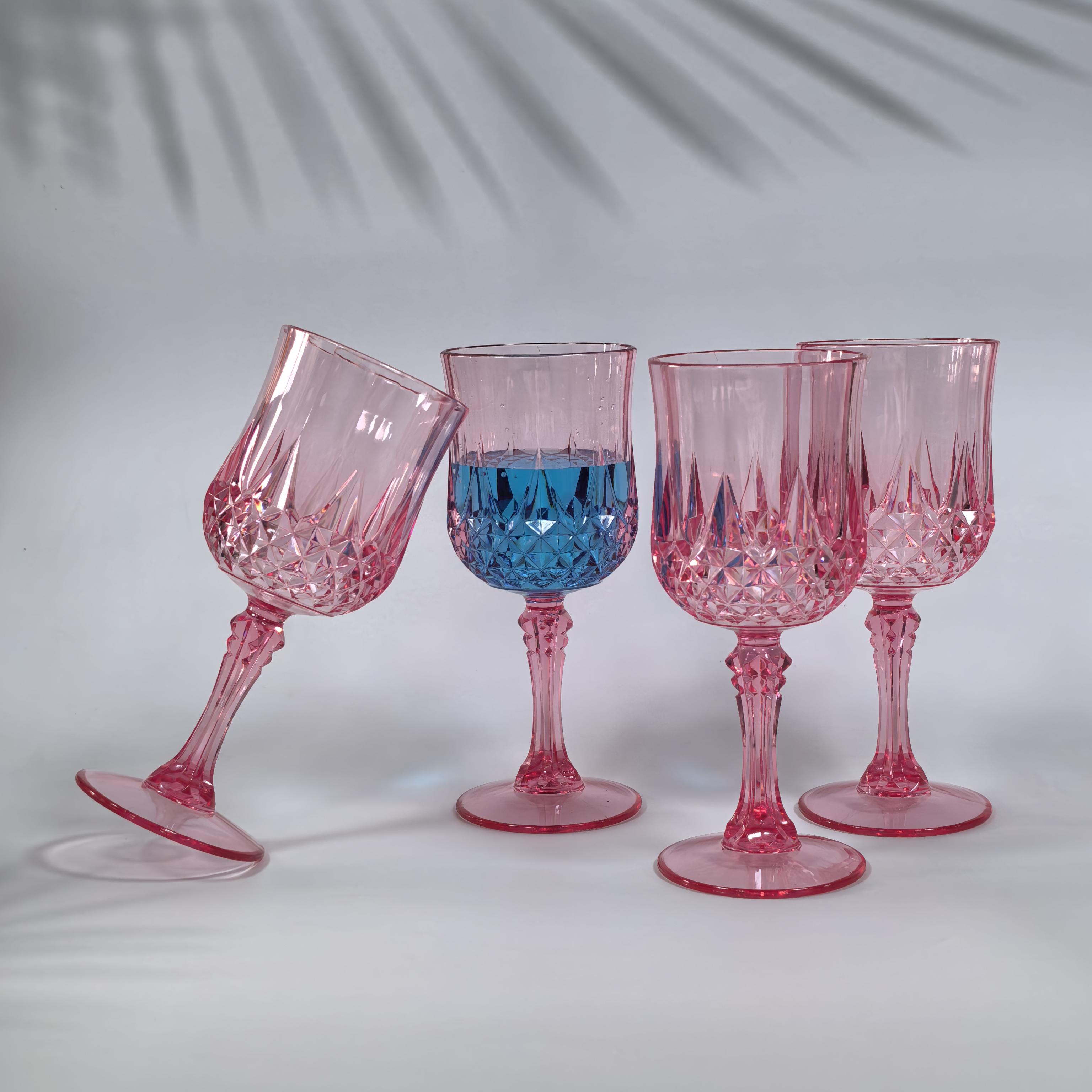 

4/10 штук Винтажные бокалы для вина - Элегантные небьющиеся пластиковые бокалы для шампанского и десертных вин